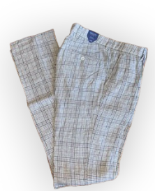 Ballin Linen Plaid Dress Pant: Pink