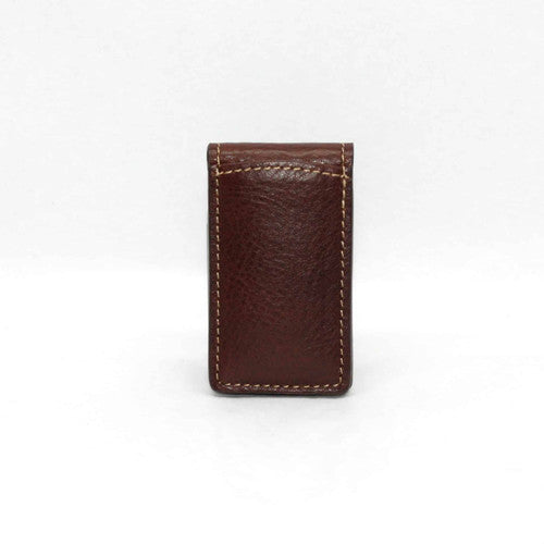 Torino Tumbled Glove Magnetic Money Clip- Brown