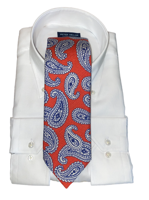 Seaward & Stearn Red w/ Blue & White Paisley