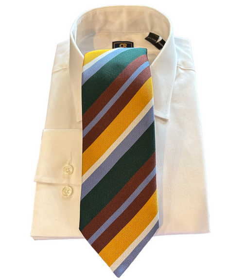 Seaward and Stearn Orange/Blue/Brown Stripe Tie