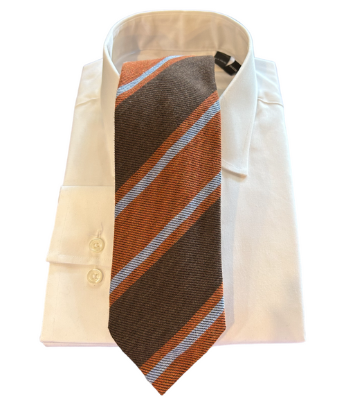 Seaward and Stearn Rust/Brown Stripe Tie