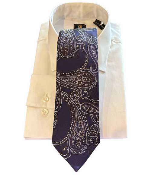 Seaward and Stearn Purple Paisley Tie