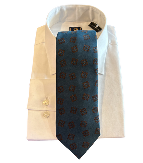 Seaward and Stearn Blue Geo Square Tie