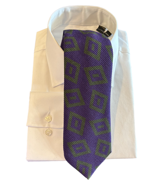 Seaward and Stearn Purple/Green Geo Tie