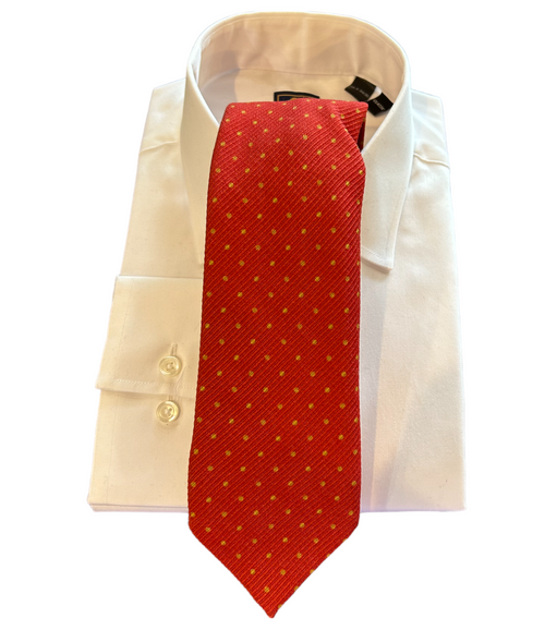 Seaward and Stearn Red/Gold Polka Dot Tie