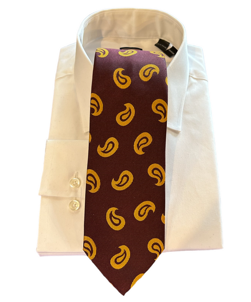 Seaward and Stearn Burgundy/Gold Paisley Tie Craig Reagin Clothiers Seaward and Stearn Burgundy/Gold Paisley Tie Craig Reagin Clothiers