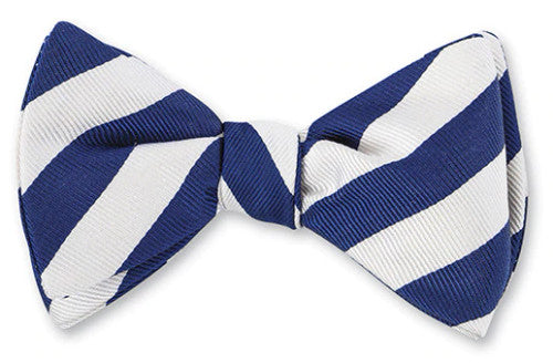 R. Hanauer Royal/White Bar Stripes Bow Tie