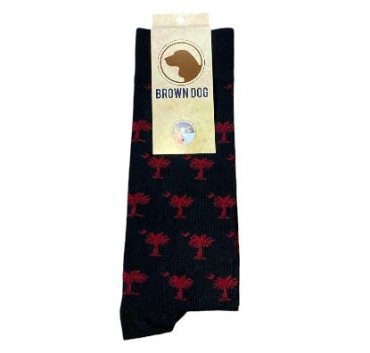 Brown Dog Hosiery Palmetto: Black/Garnet