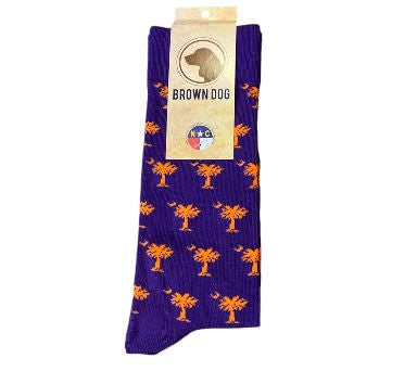 Brown Dog Hosiery Palmetto: Purple/Orange