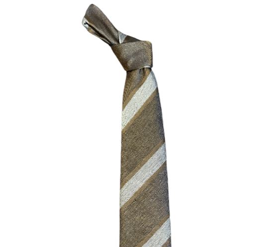 Seaward and Stearn Textured Stripe Tie: Brown