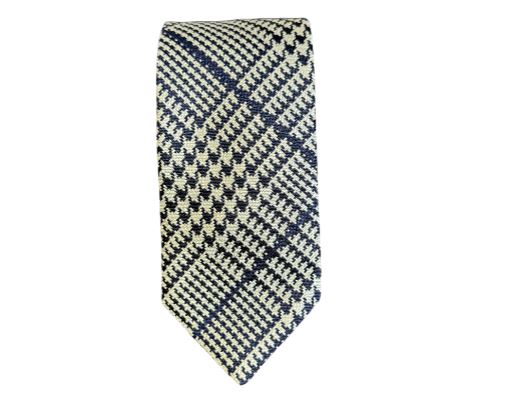 Seaward and Stearn Exploded Glen Plaid Tie: Navy