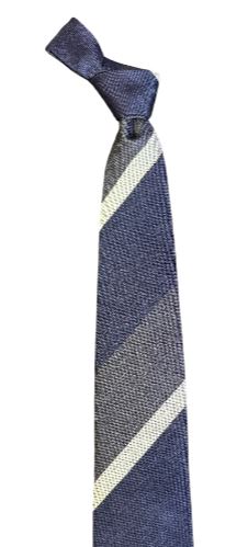 Seaward and Stearn Wide Stripe Tie: Navy/Gray