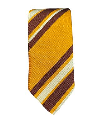 Seaward and Stearn Diagonal Stripe Tie: Brown/Orange/Ivory