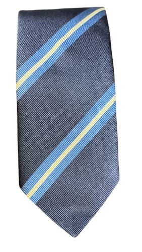 Seaward and Stearn Diagonal Stripe Tie: Navy/Royal/White