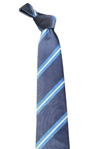 Seaward and Stearn Diagonal Stripe Tie: Navy/Royal/White