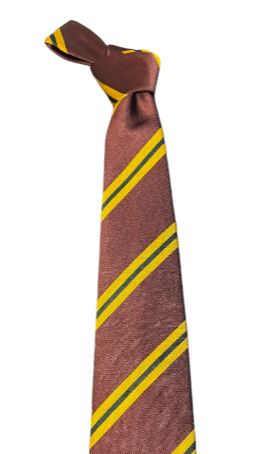 Seaward and Stearn Diagonal Stripe Tie: Crimson/Gold