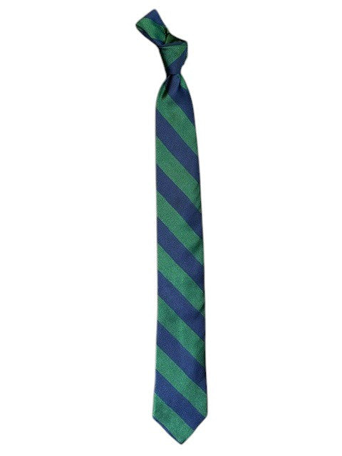 Bob Goodman College Stripe Necktie: Green/Navy