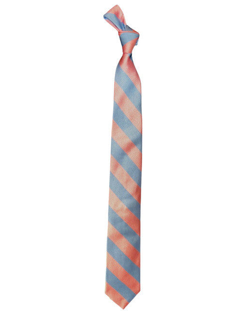 Bob Goodman College Stripe Necktie: Pink/Soft Blue