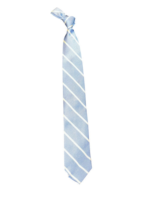 Bob Goodman Italian Basic Stripe Necktie: Light Blue