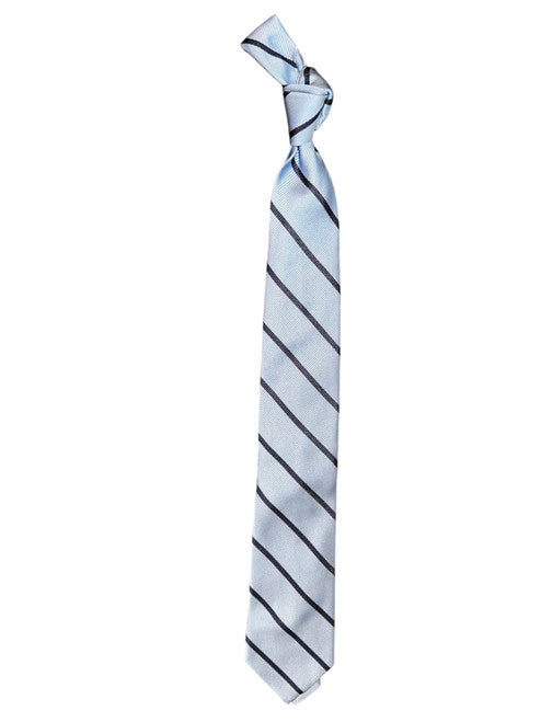 Bob Goodman Italian Basic Stripe Necktie: Blue w/ Navy