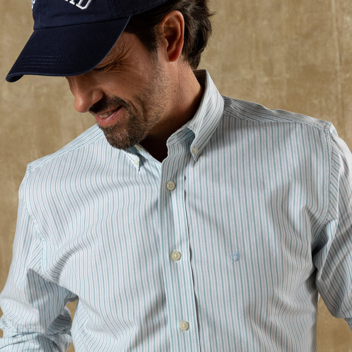 Duck Head Cotton Oxford Sport Shirt: Lake Blue