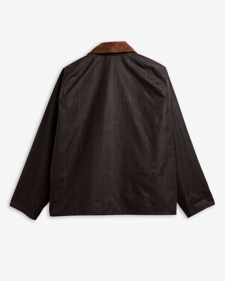 Barbour x Paul Smith Transport Windowpane Wax Jacket: Rustic/Bark