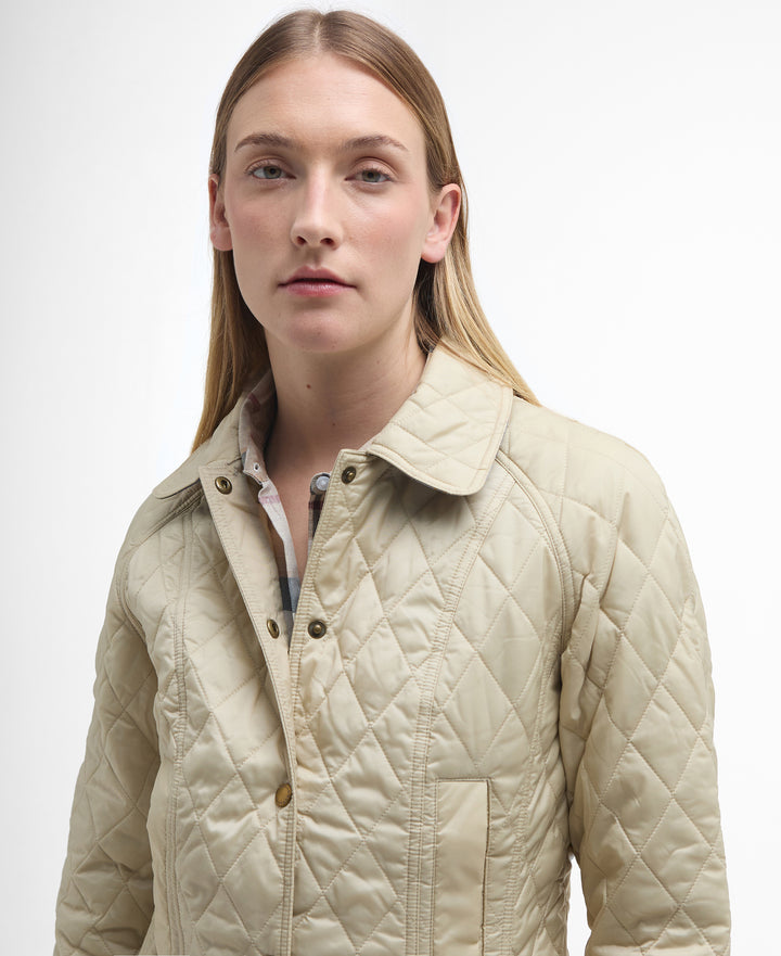 Barbour Summer Beadnell Quilted Jacket: Pearl
