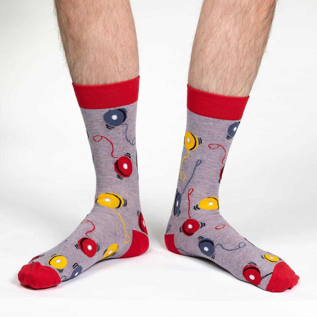 Good Luck Sock Men's Yo-Yo Socks: Grey