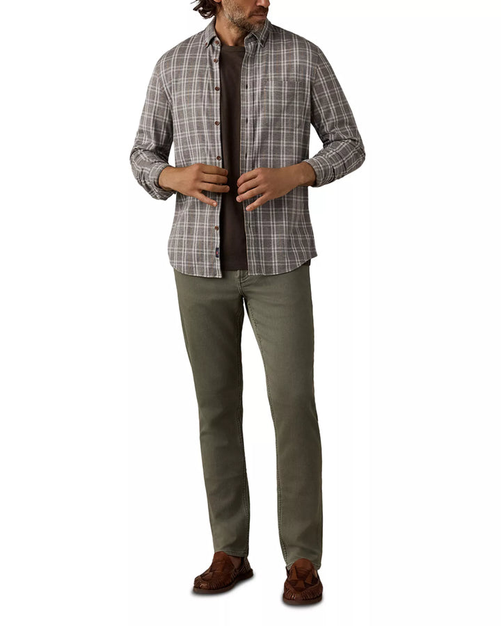 Faherty Coastline Knit Shirt: Grey Cloud Plaid