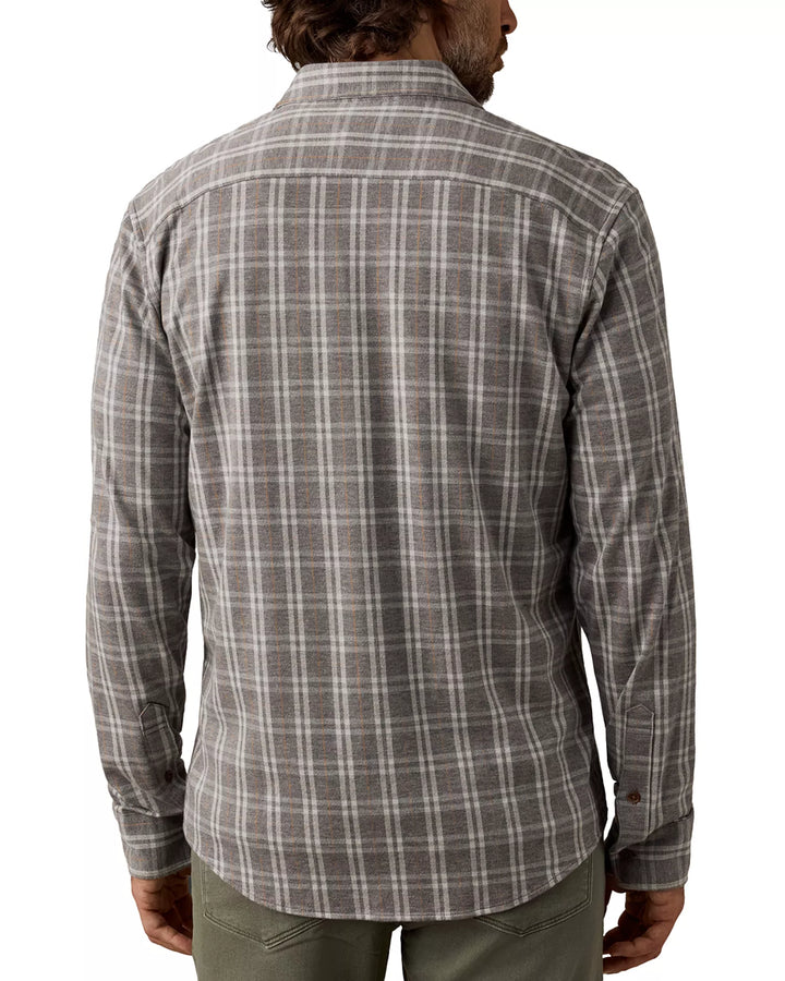 Faherty Coastline Knit Shirt: Grey Cloud Plaid
