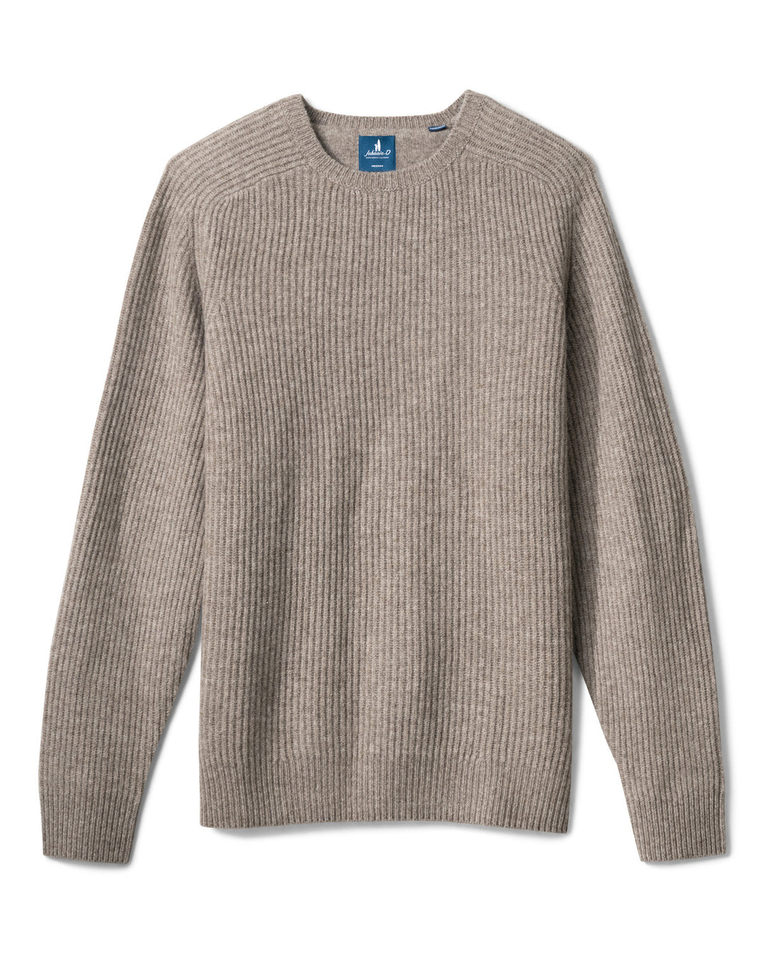 Johnnie-O Merino Yak Rib Crewneck Sweater: Almond