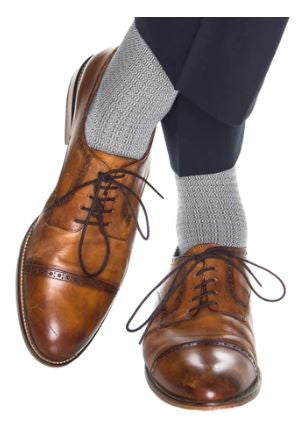 Dapper Classics Steel Gray with Ash Chain Link Cotton Sock Linked Toe