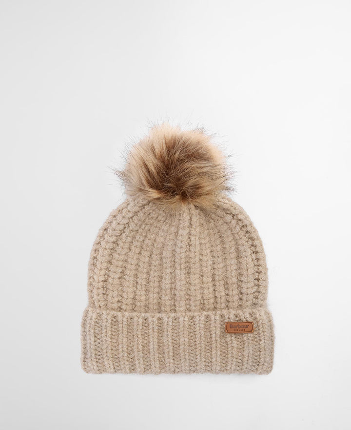 Barbour Saltburn Beanie & Tartan Scarf Gift Set: Gardenia Tartan