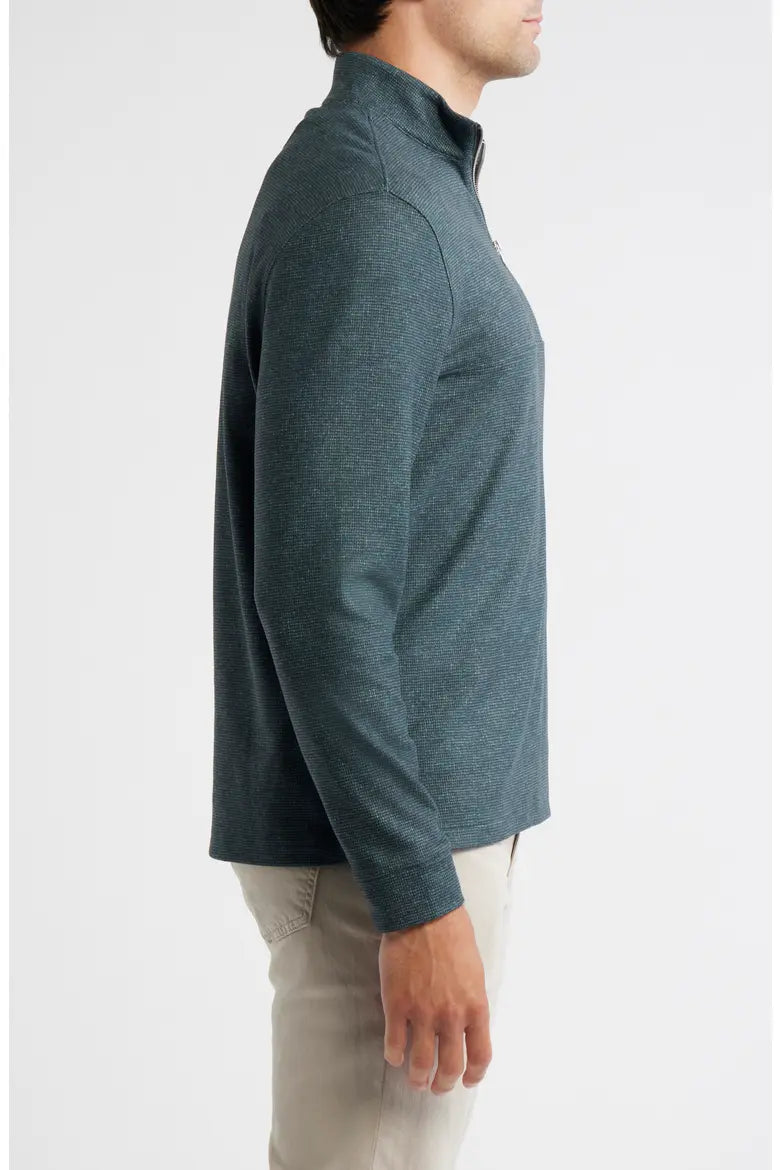 Johnnie-O Mikey Fleece 1/4 Zip Pullover - Printed Check: Mallard