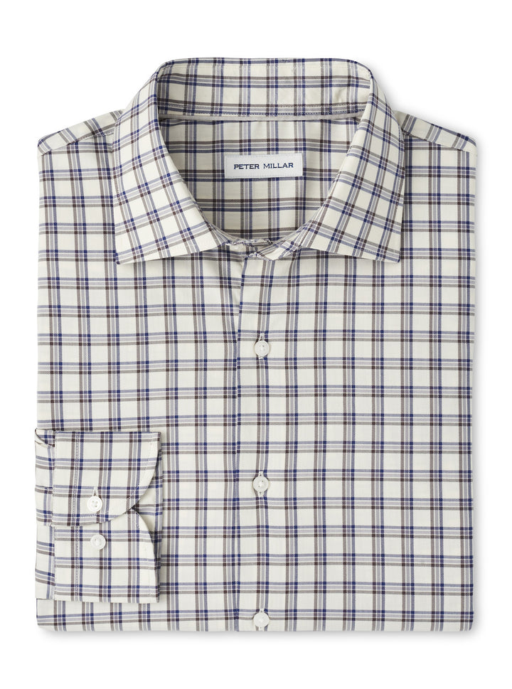 Peter Millar Lenox Crown Lite Cotton-Stretch Sport Shirt: Winter Ivory