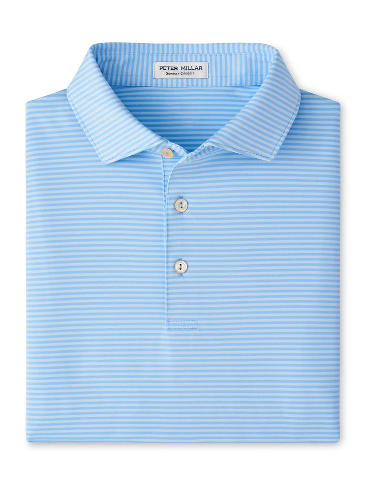 Peter Millar Hales Performance Jersey Polo "Lake Murray Dam Towers": Cottage Blue/Sky