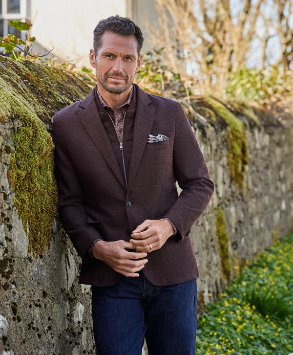 David Donahue The Jeremy Hybrid Soft Coat: Burgundy