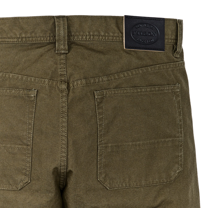 Filson Dry Tin Cloth 5-Pocket Pants: Marsh Olive