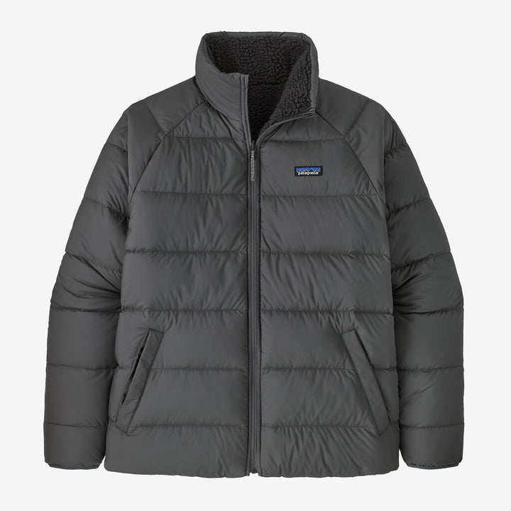Patagonia Men's Reversible Silent Down Fleece Jacket: Forge Grey