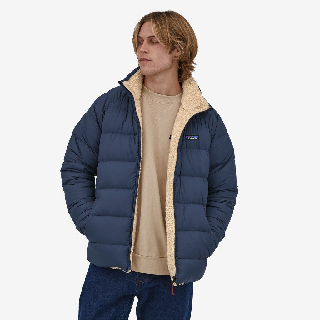 Patagonia Men's Reversible Silent Down Fleece Jacket: New Navy