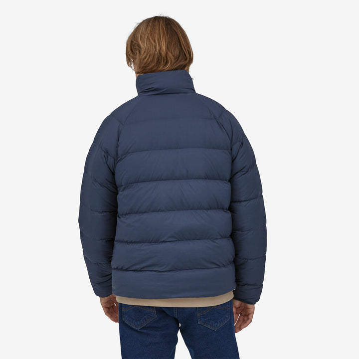 Patagonia Men's Reversible Silent Down Fleece Jacket: New Navy