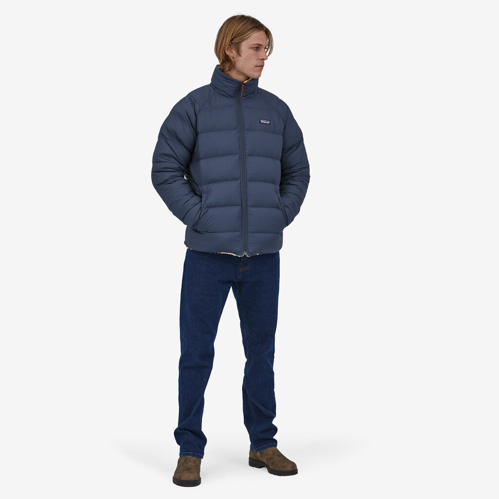 Patagonia Men's Reversible Silent Down Fleece Jacket: New Navy