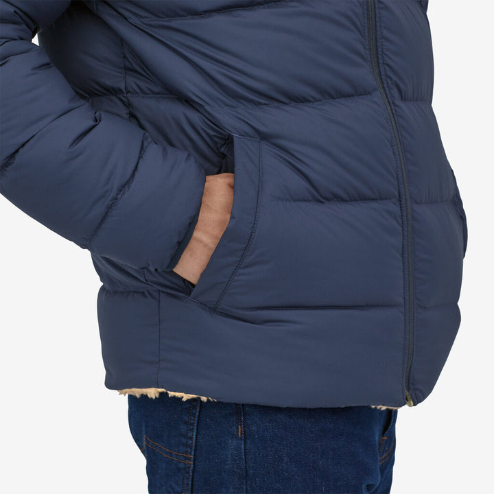 Patagonia Men's Reversible Silent Down Fleece Jacket: New Navy