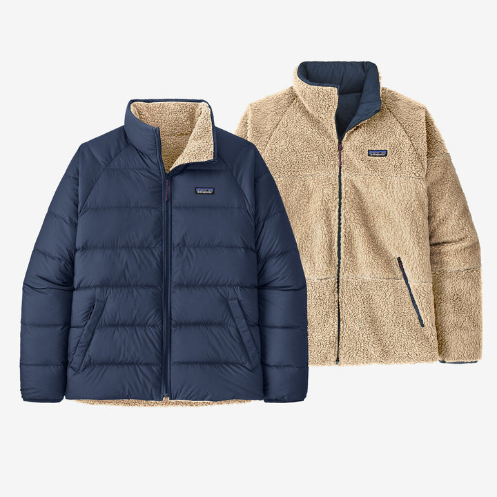 Patagonia Men's Reversible Silent Down Fleece Jacket: New Navy