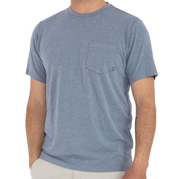 Free Fly Bamboo Flex Pocket Tee - Heather Blue Dusk