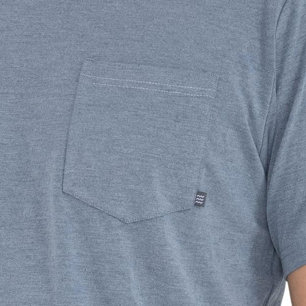 Free Fly Bamboo Flex Pocket Tee - Heather Blue Dusk