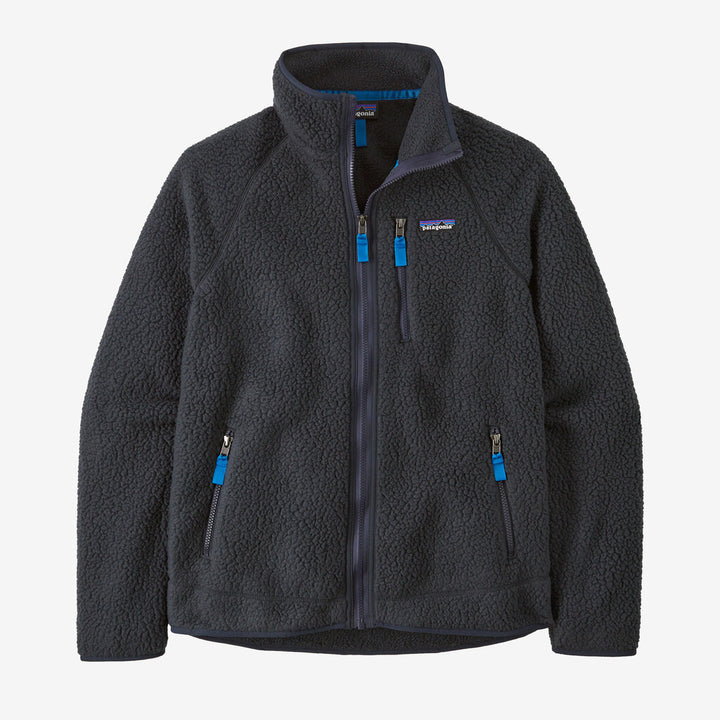 Patagonia Men's Retro Pile Fleece Jacket: Pitch Blue w/ Endless Blue