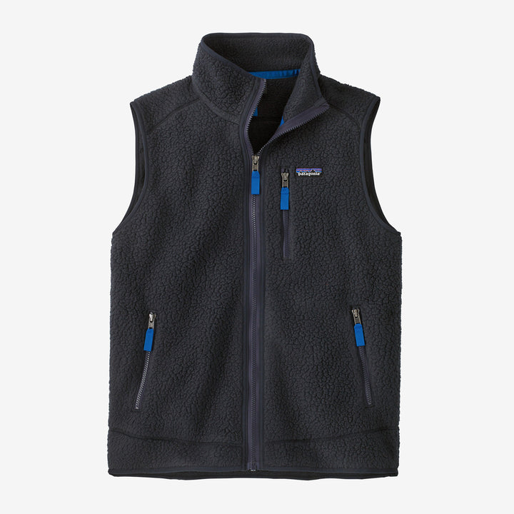 Patagonia Men's Retro Pile Fleece Vest: Pitch Blue w/ Endless Blue