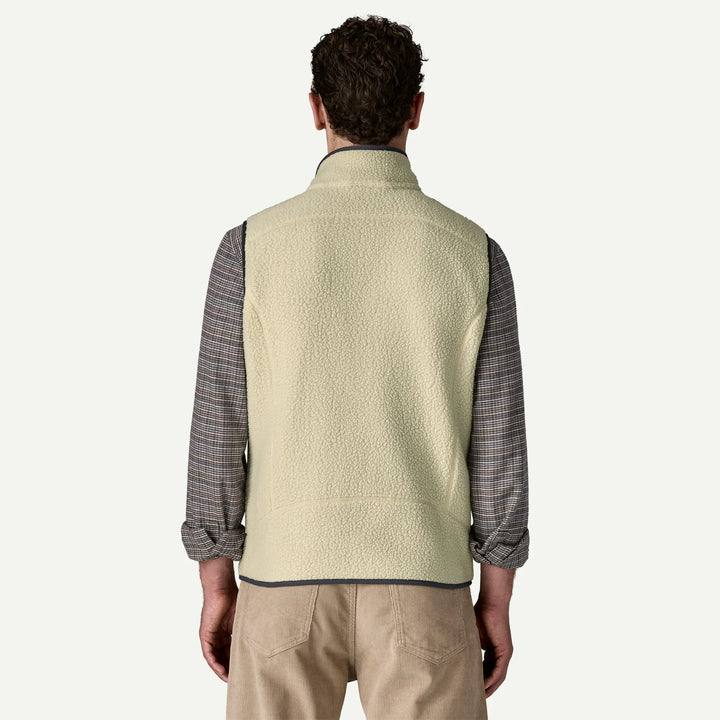 Patagonia Men's Retro Pile Fleece Vest: Pelican w/ Smolder Blue