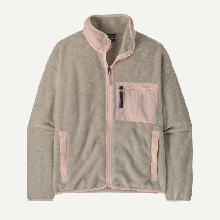 Patagonia Women's Synchilla® Fleece Jacket: Oatmeal Heather w/ Pink Frost